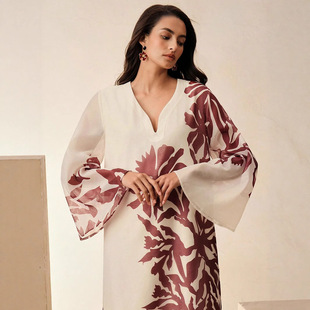 My-241182Aya Muslim2025 New Fashion Middle Eastern Robe Women's Long Skirt Abaya Dress