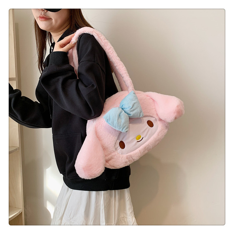 Bolsa de peluche femenina, linda, estilo Coolomi, bandolera, maquillaje, regalo de cumpleaños, al por mayor