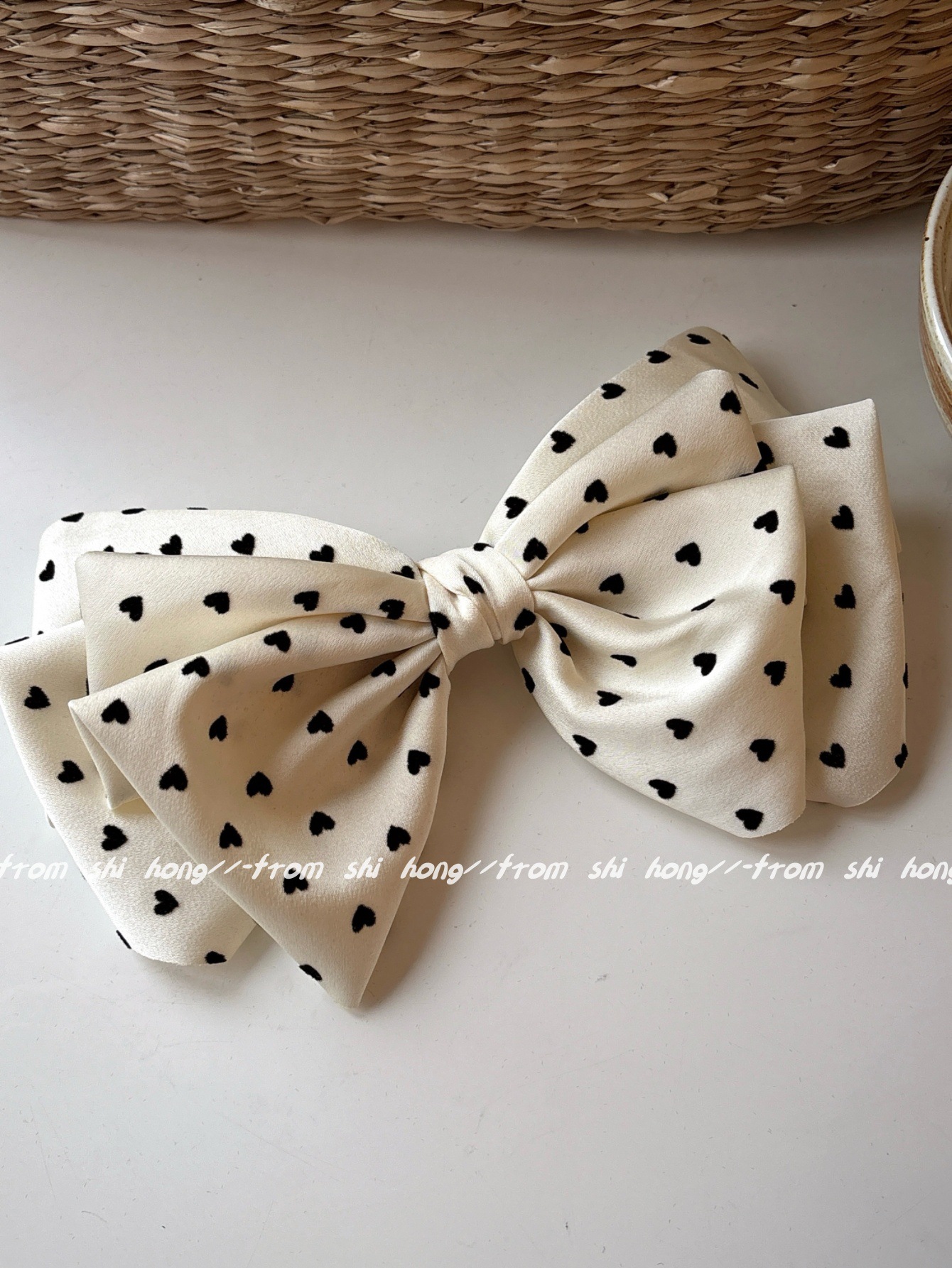 38g Weight Hair Clip Hair Accessories Type 1 Piece Quantity Daily Occasion Cloth Material Heart Shape, Bow Knot Pattern All Seasons Season Women's Gender IG Style, Sweet Style IG Style Sweet Women's Heart Shape Bow Knot Cloth Hair Clip 10