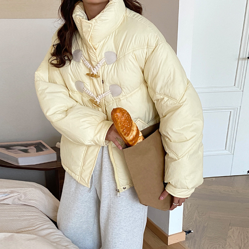 Hornos de buey, chaqueta de algodón de pluma para mujeres corto invierno de 2024 chaqueta de algodón suelta coreana, chaqueta de algodón pequeña, chaqueta gruesa image 6