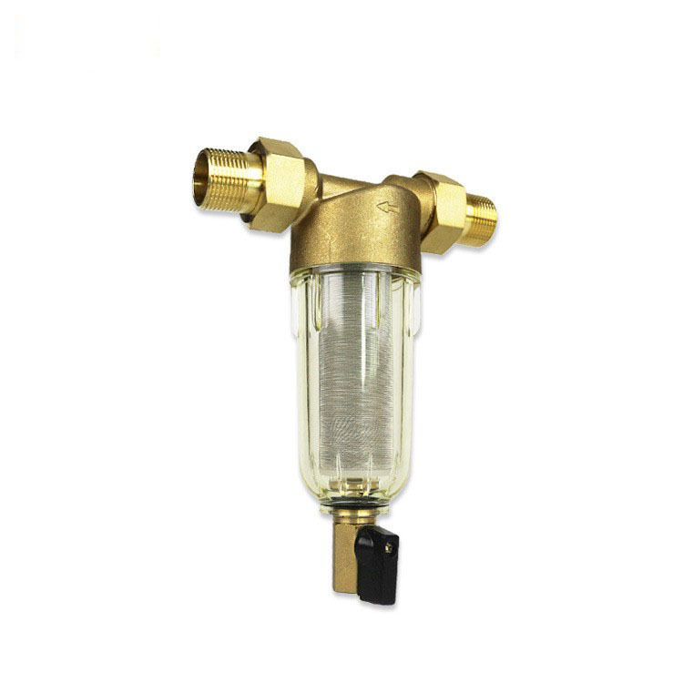 Cobre pre-filtro de retrolavado de acero inoxidable filtro de malla de agua filtro de agua sin núcleo-cambio de tubo purificador de agua al por mayor