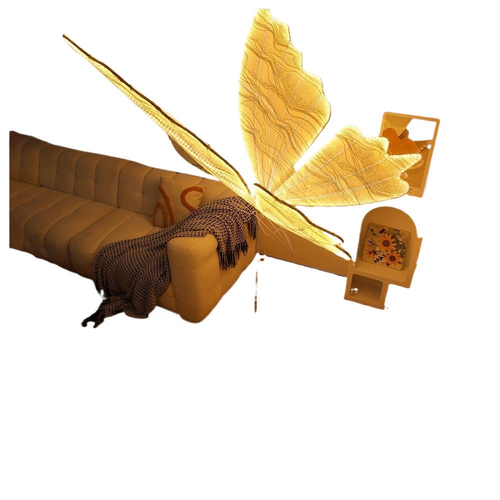 Disposición de accesorios de boda Alas de mariposa luminosas Decoración de escenario Colgante de techo Guía de boda Decoración de escena Decoración