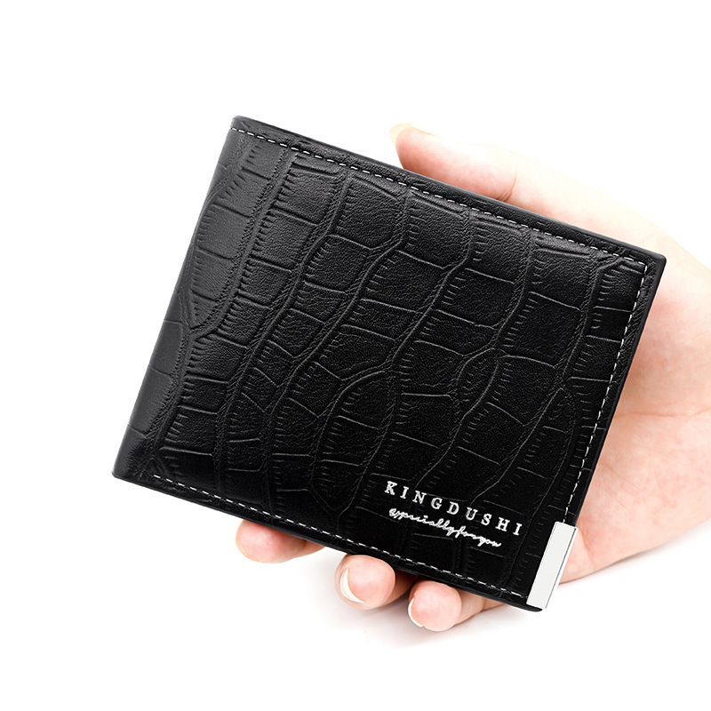 New Men's wallet fashion hinge TPU printing stone pattern wallet short multi-card position broken silver bag coin purse