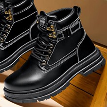 2024秋季工装靴男士劳保鞋百搭马丁靴皮高帮板鞋休闲鞋男大黄靴子