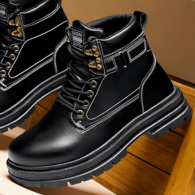 2024秋季工装靴男士劳保鞋百搭马丁靴皮高帮板鞋休闲鞋男大黄靴子