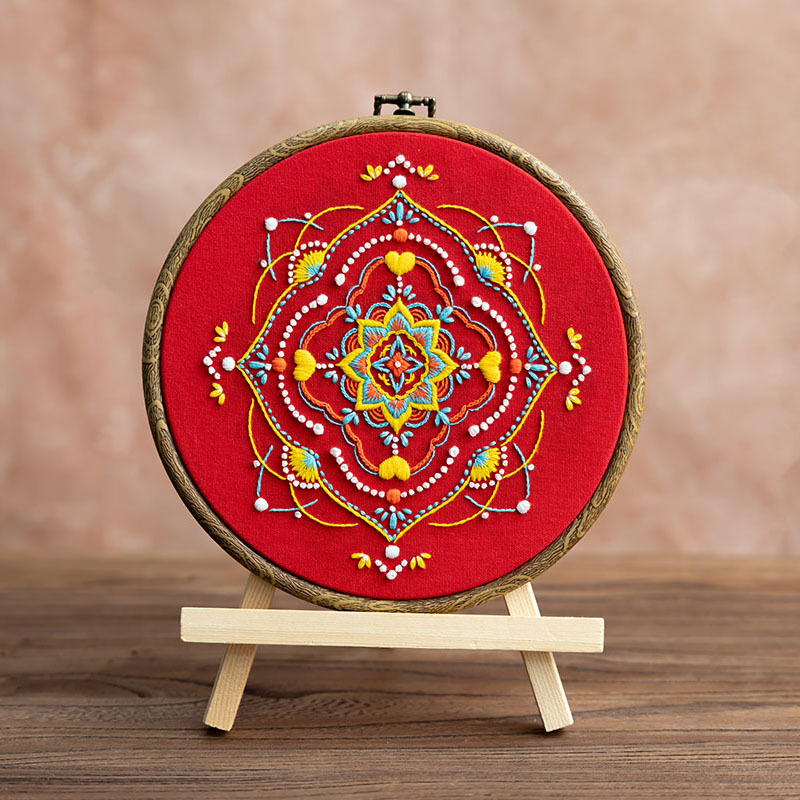 Mandala Bordado Diy Hecho a mano Material de bordado tridimensional europeo Paquete de ropa Bordado Su Bordado Meditación