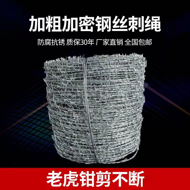 Alambre de púas galvanizado en caliente de doble hebra, malla de alambre de púas para agricultura, jaula de alambre de púas, alambre de acero antirrobo, alambre de púas para protección contra escaladas.
