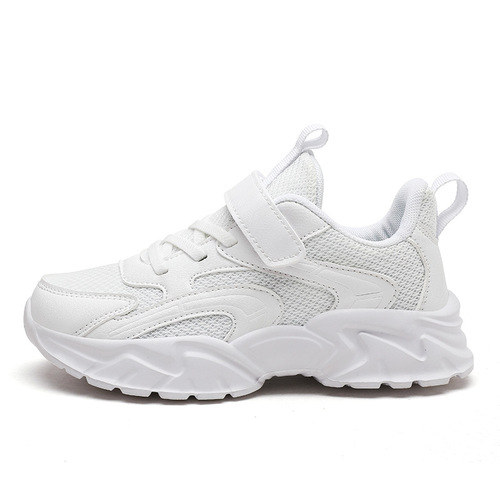 Wholesale boys 'shoes, sneakers, autumn new style mesh shoes, soft soles, children's middle age boys, mesh white shoes, students