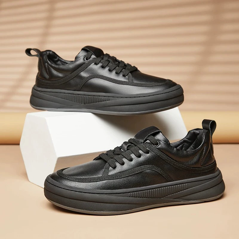 Весенние новые двухслойные белые туфли из коровьей кожи 2025 года, дышащие и не вонючие мужские кроссовки, модные и универсальные мужские туфли из натуральной кожи