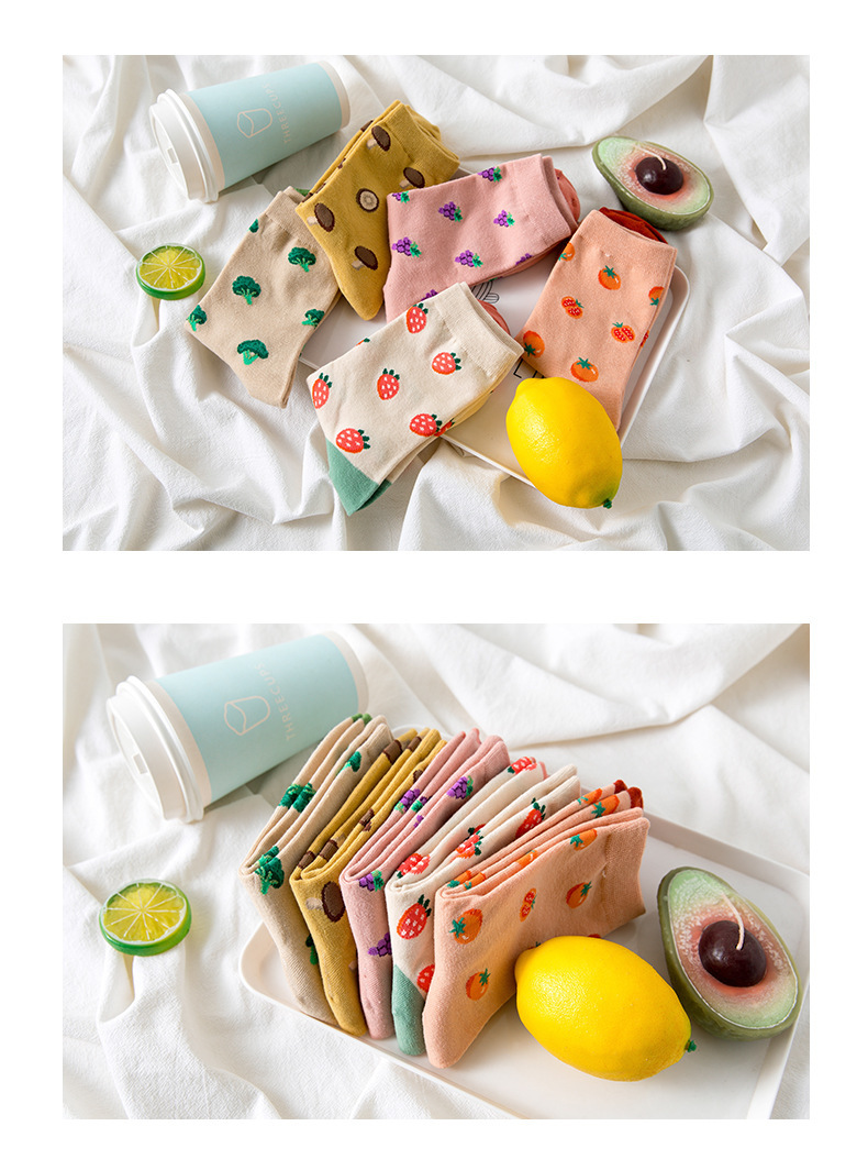 Women's Gender Sweet Style Women's Sweet Fruit Mushroom Polyester Ankle Socks A Pair
