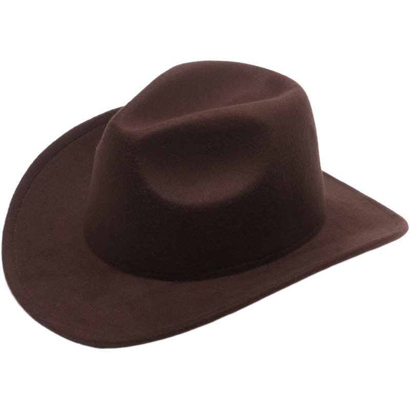 Spring and summer European and American style woolen cloth cowboy hat men and women couples ethnic style roll-up hat sunshade hat jazz hat