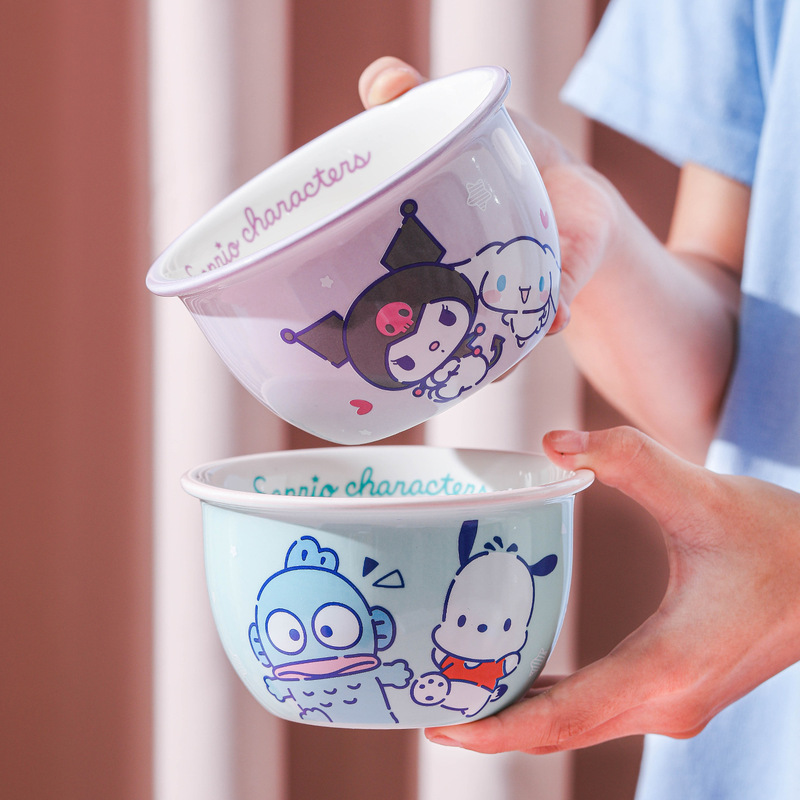 Sanrio Family 4.7inch Rice Bowl Ceramic Soup Bowl Hello Kitty Coolomi Children's Rice Bowl Salad Bowl