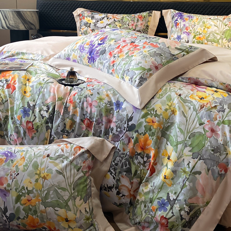Set copripiumino in cotone raso elegante completo letto_voghion.com