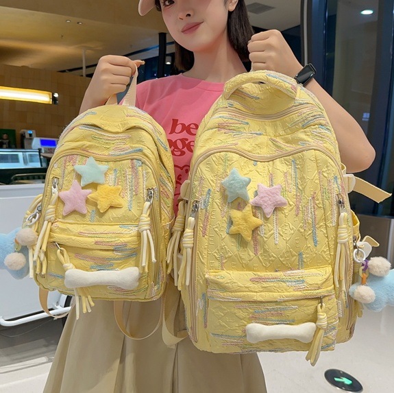 High-value schoolbag for female junior high school students Korean-style Mori large-capacity backpack for Senior high school primary school students cute lightweight backpack