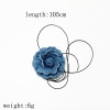 Blue denim mountain tea, necklace, belt contains rose, choker, flowered