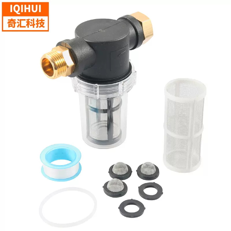 跨境清洗机前置过滤器美式螺纹3/4花园水管滤芯洗车枪过滤网接头