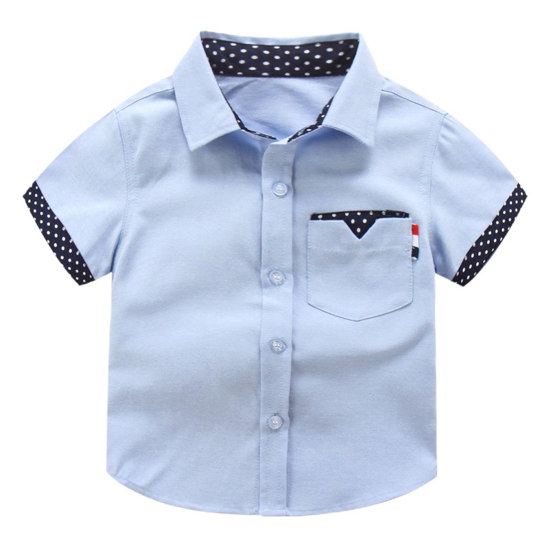 Camisa delgada de manga corta para niños de verano Camisa casual de media manga para niños de moda Camisa de manga corta de verano para niños de moda