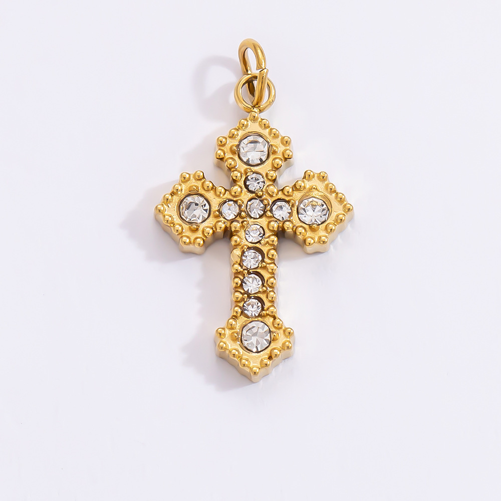 1 Piece Set 4.29*24.15mm 304 Stainless Steel Zircon PVD Coated Real Gold Plated Heart Shape Flower Butterfly Polished Pendant DIY Jewelry Accessories display picture 33