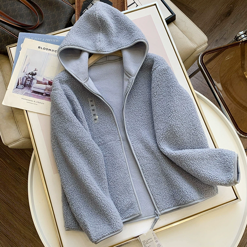 Quality warm velvet jacket with hood