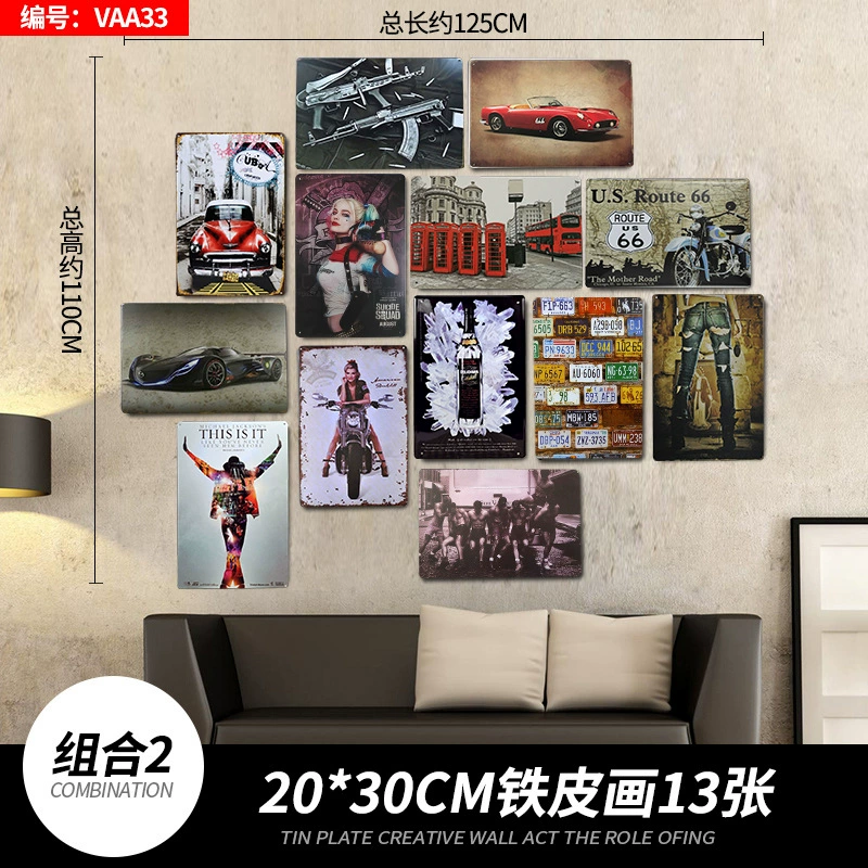 Retro creative wall pendant, decorations, American style