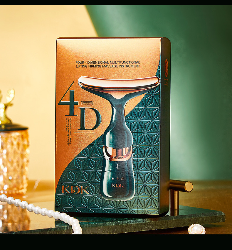Transfronterizos para KDK Inglés instrumento de belleza multifuncional introductor de masaje eléctrico para uso doméstico en la cara un instrumento de tres cuerpos
