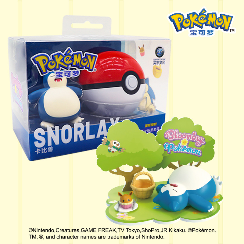 Pokémon auténtico mascota elfo bola escena decoración caja ciega modelo de muñeca Pikachu juguetes hechos a mano mayorista