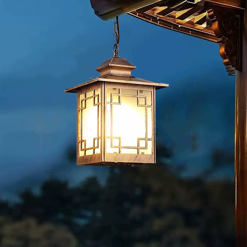 Outdoor Chandelier Waterproof Courtyard Corridor Balcony Gate Garden New Chinese Style Villa Gazebo Grape Rack Ceiling Lamp