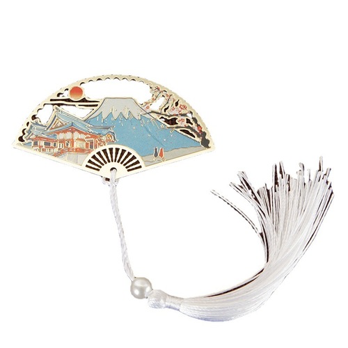 Chinese style large and small folding fans color bookmarks brass metal color bookmarks tourist attractions souvenir gifts