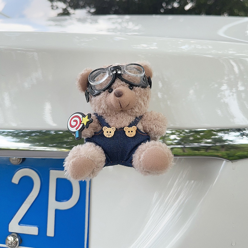 Colgante de cola de automóvil lindo peluche oso muñeca muñeca baúl de automóvil decoración de decoración de motocicleta eléctrica