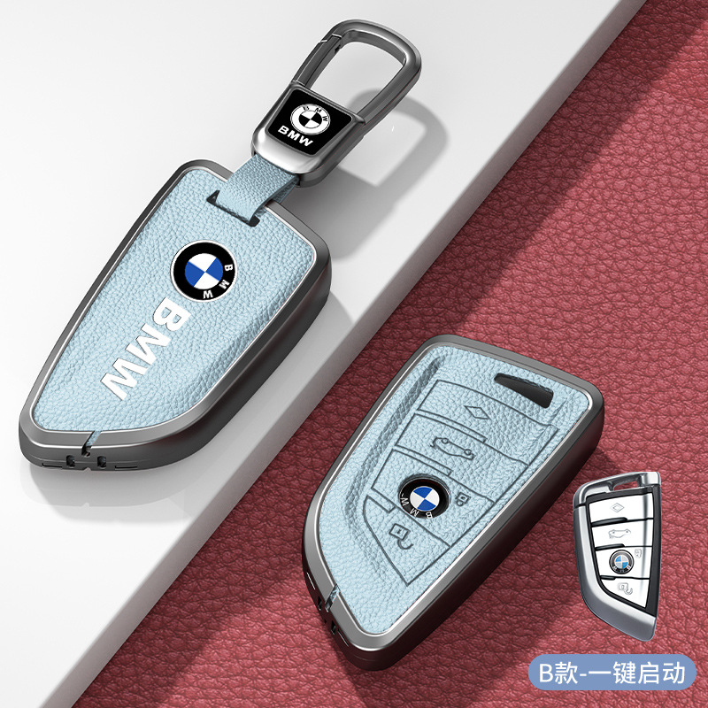 모델 B 파란색 아연 합금 쉘 + 자동차 로고 사각형 버클