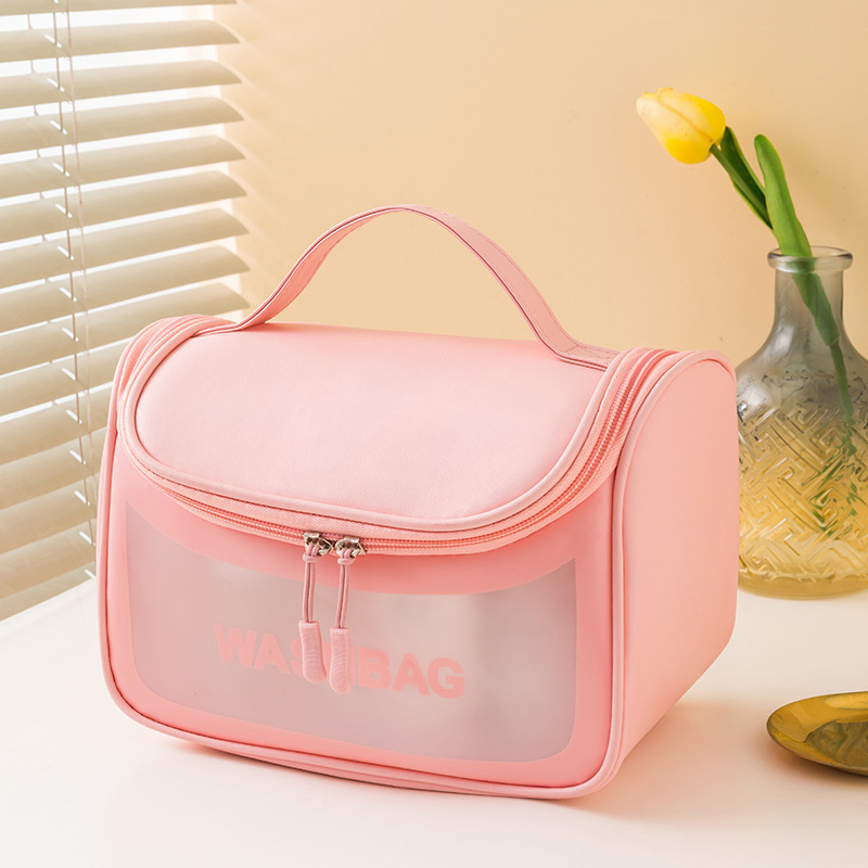 Bolsa de lavado transparente simple de gran capacidad de belleza cuidado de la piel bolsa de almacenamiento multifuncional portátil de alta apariencia bolsa de cosméticos