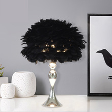 北欧创意铁艺羽毛灯现代简约客厅卧室床头灯浪漫温馨装饰台灯灯具