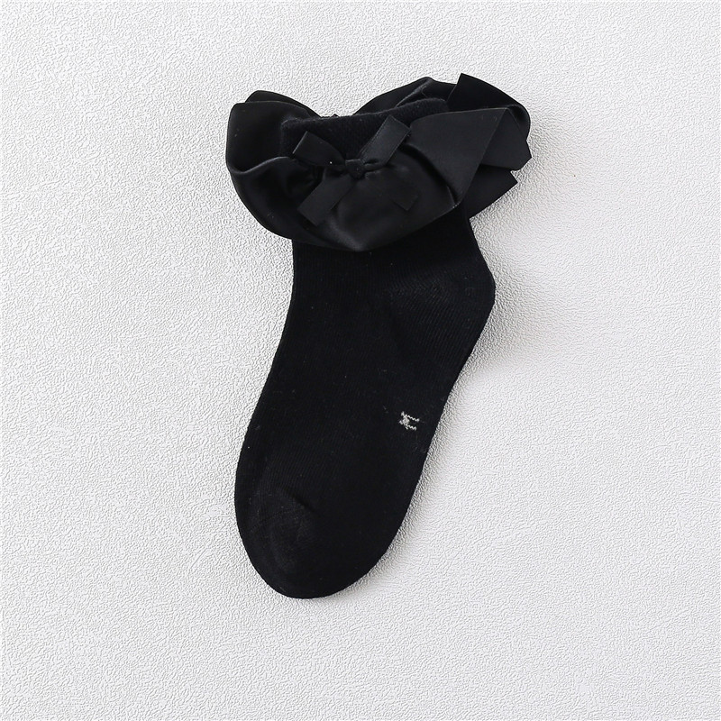 Primavera y otoño campus satén encaje cálido 2-12 años de edad color sólido inalámbrico cabeza chica princesa baile Calcetines niños calcetines de encaje
