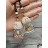 Cat powder pendant+cat gold bonded pendant