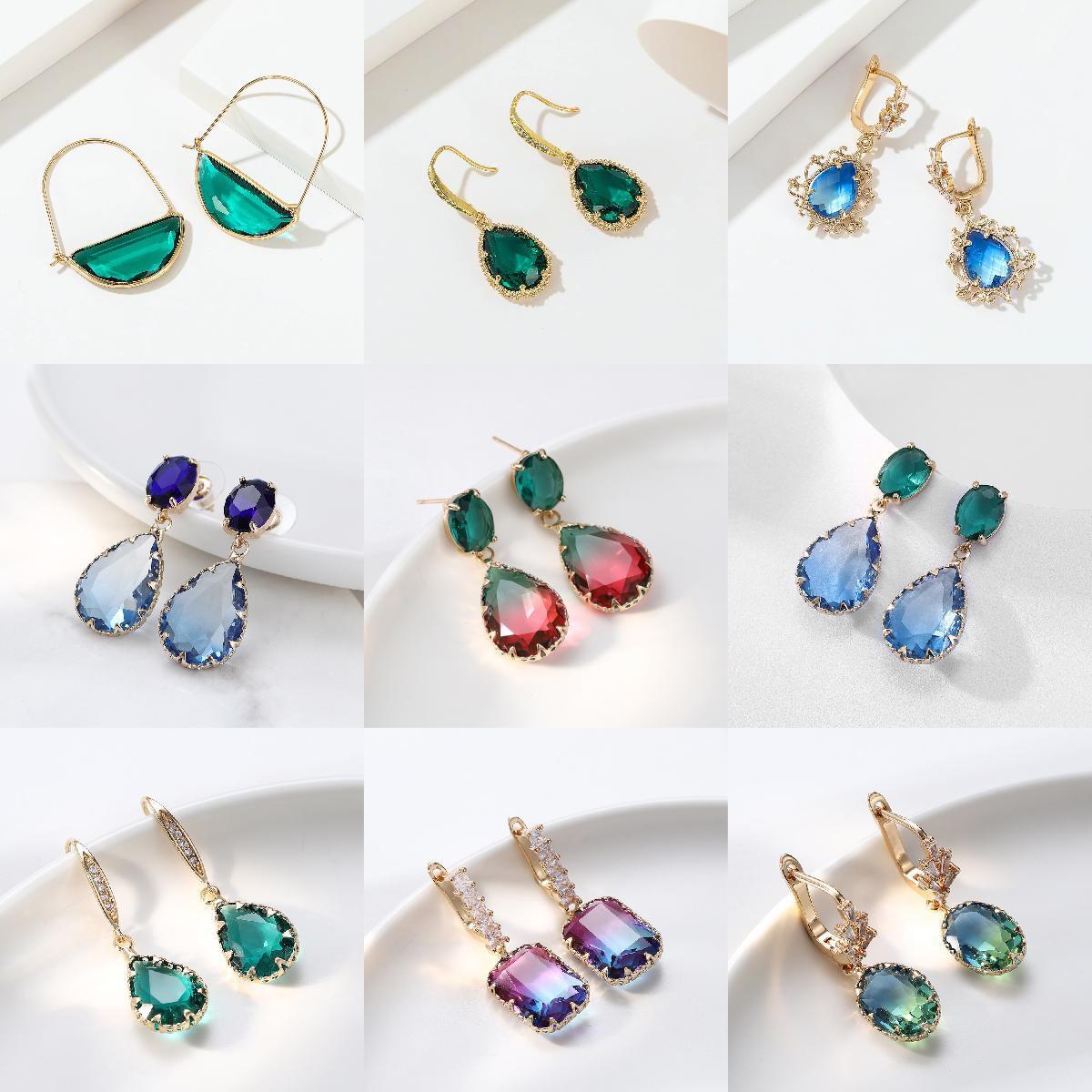 Fashion Geometric Copper Plating Hollow Out Artificial Crystal Earrings 1 Pair display picture 1