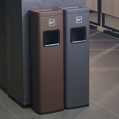 ホテルロビー ステンレス製垂直エレベーター口ゴミ箱 灰皿付き 廊下通路喫煙消火柱 業務用