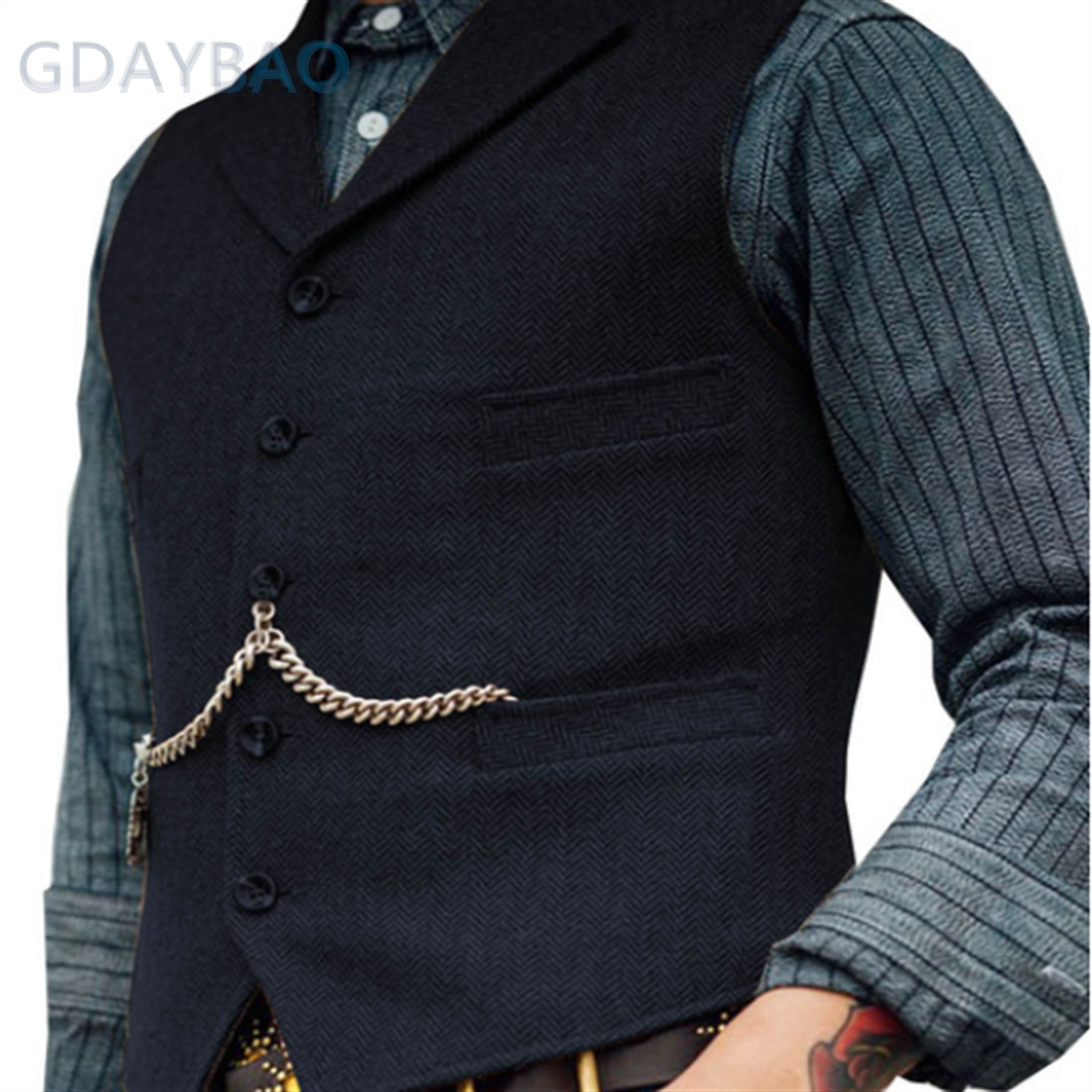 Herren Blazer Westen neue männer casual solide farbige fischgräten weste_voghion.com