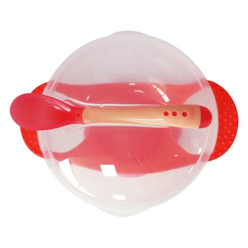 赤ちゃんの吸盤碗の吸盤碗と感温スプーンの赤ちゃんの子供の訓練碗のゴム碗の赤ちゃんの碗のセット