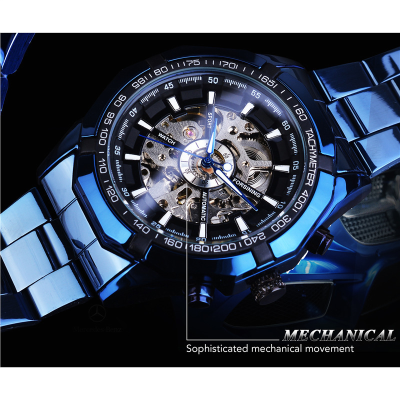 Forsining full hollow men's automatic mechanical watch men's watch steel band watch watch Forsining full hollow men's automatic mechanical watch men's watch steel band watch watch