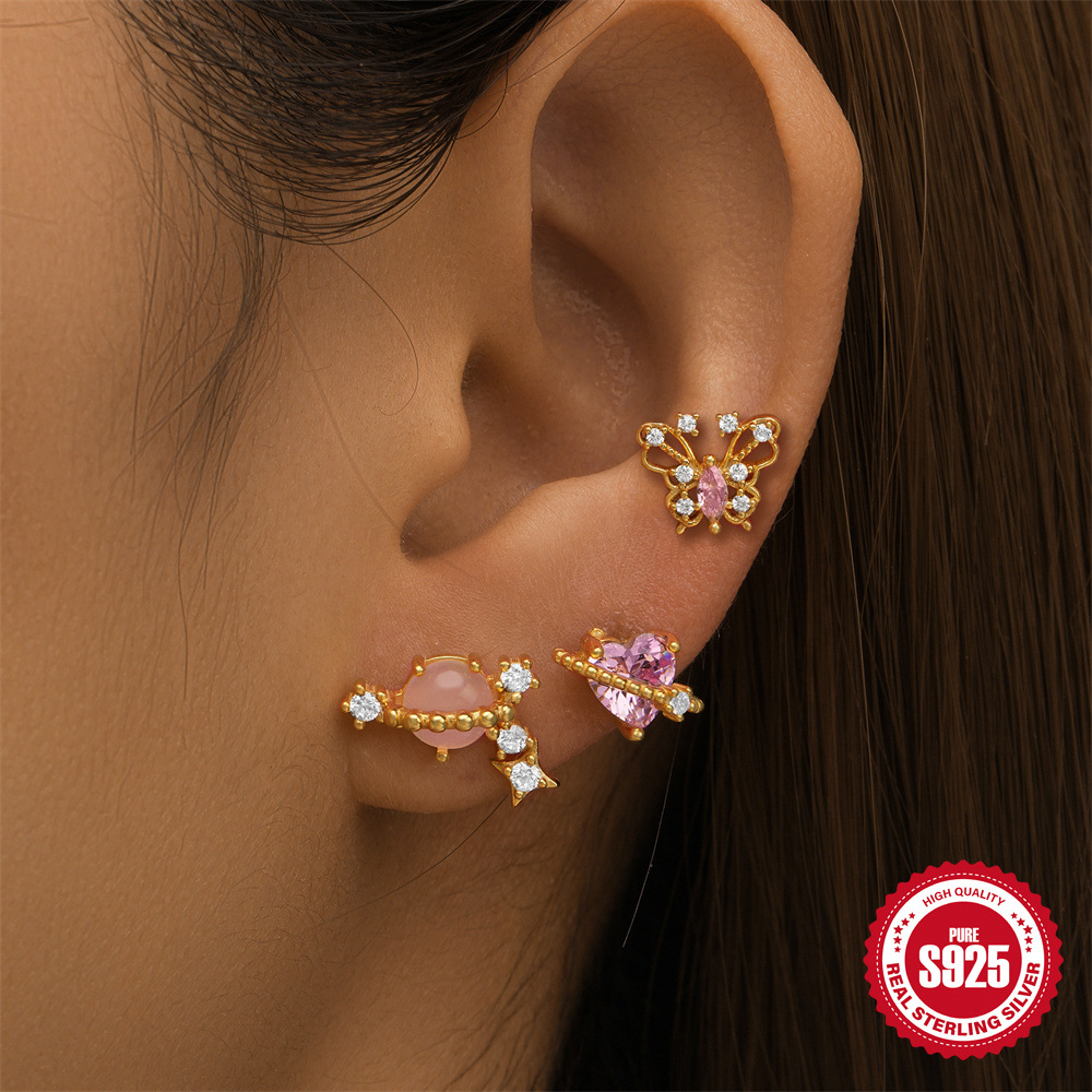 1g Weight 925 Sterling Silver Ear Needle Material 18K Gold Plated Plating Material Drop Earrings, Ear Studs Classification 1 Piece Quantity Holiday, Party Occasion 925 Sterling Silver Material Geometric Pattern All Seasons Season Unisex Gender Simple Style, Classic Style Style 1 Piece 18K Gold Plated 925 Sterling Silver 925 Sterling Silver Earrings Geometric Drop Earrings Ear Studs 15