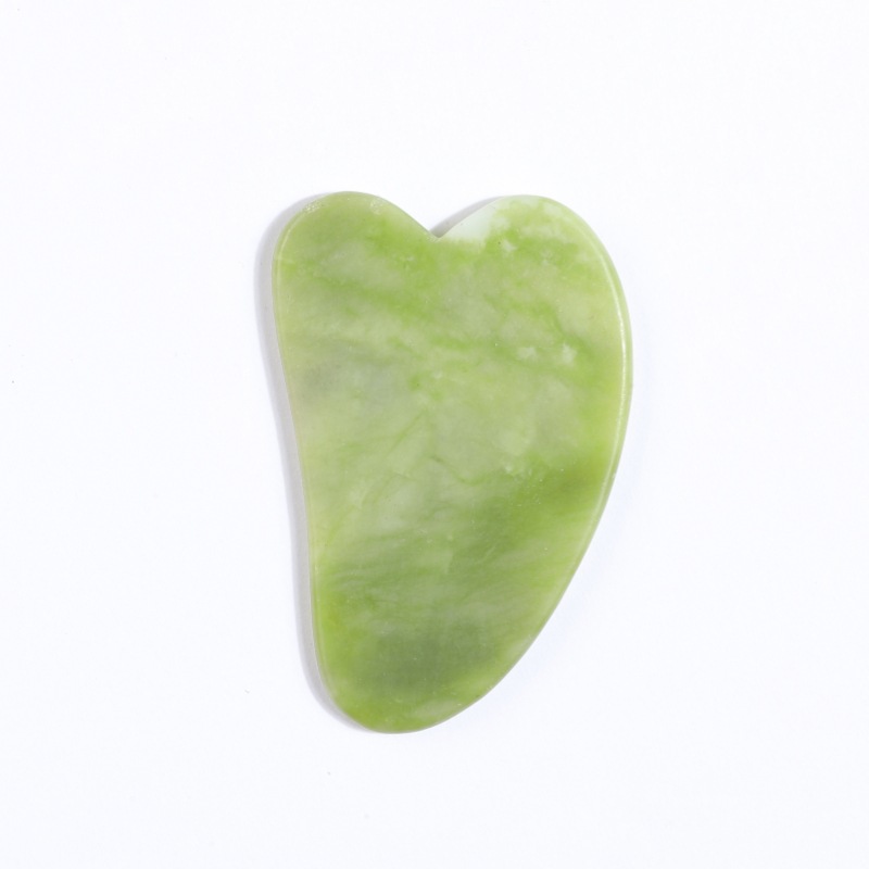 Rodillo Masajeador Facial de Jade de Doble Cabezal Jade Natural manual para masaje facial
