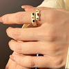 Small design advanced zirconium, fashionable adjustable ring with stone, high-quality style, on index finger