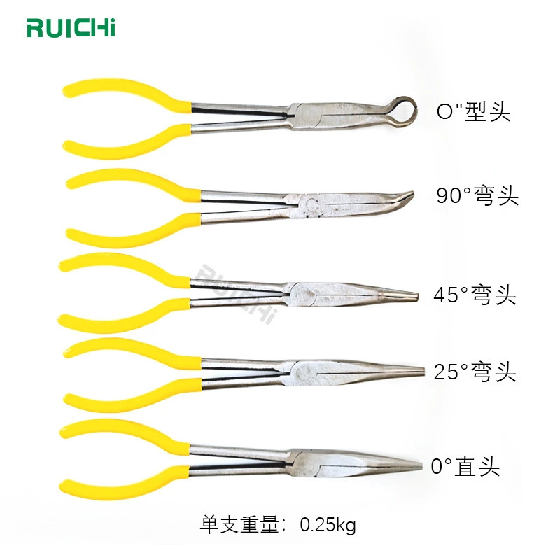 11-дюймовые плоскогубцы для стальной проволоки прямые 25 градусов 45 градусов 90 градусов O-образные удлиненные плоскогубцы для проволоки высокого давления все виды плоскогубцев для стальной проволоки