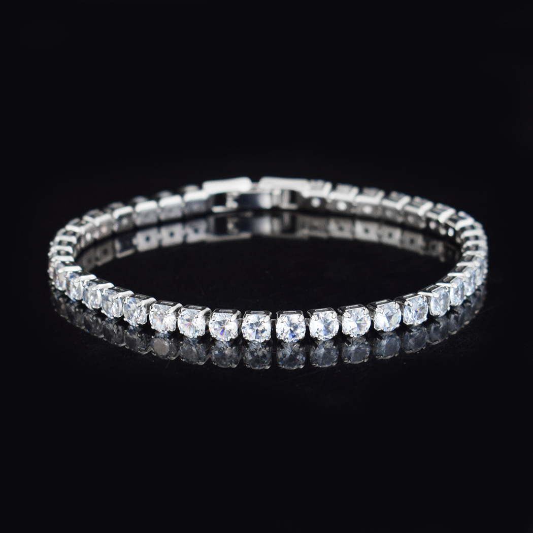 Simple Style Rectangle Alloy Rhinestone Unisex Tennis Bracelet display picture 4