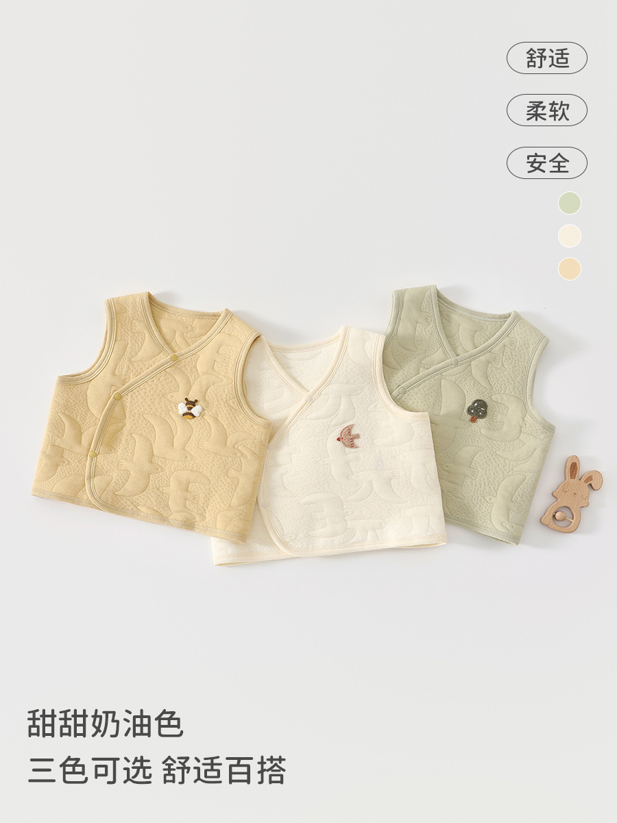 Baby chaleco de invierno y otoño, abrazadera de pony recién nacido, primavera y otoño, algodón delgado, chaleco para bebés calientes, ropa interior