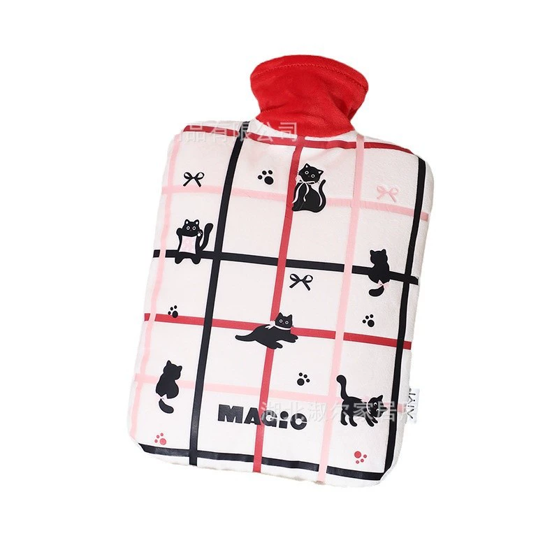 Cartoon plush water container, compress for elementary school students, explosion-proof hand warmer