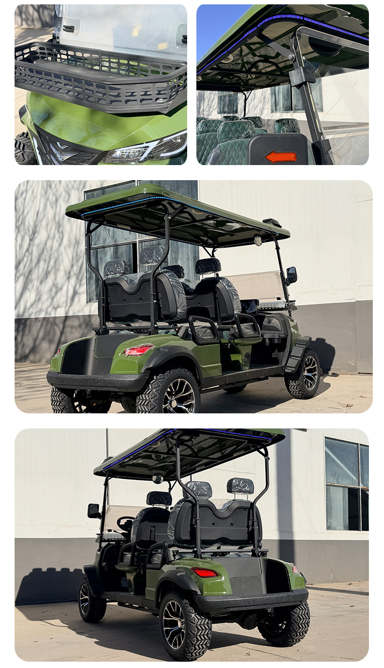 4-Seater Sightseeing Golf Cart Four-Wheel Scenic Spot Tourism Hotel Real Estate Reception Viewing Property Tram