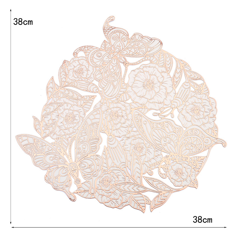 Francés romántico forma de mariposa esterilla de PVC mariposa creativa diseño simple esterilla de aislamiento térmico esterilla impermeable de restaurante de lujo