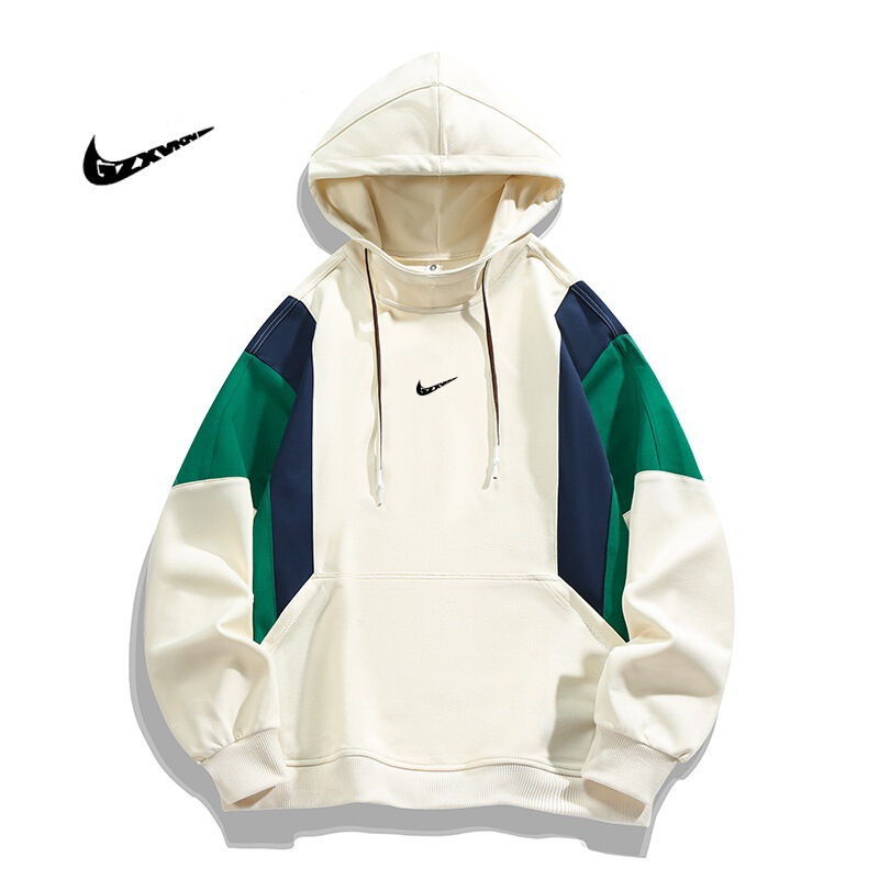 Hooded Sweatshirt for Men, New Autumn Style, High-Quality Couple's Color-Blocked Jacket with Front Pockets, Fashionable Outerwear for Men and Women