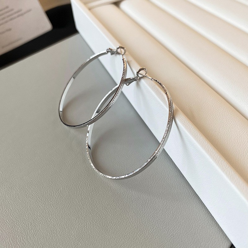 Pendientes de metal transfronterizos de otoño e invierno con aguja de plata, pendientes, pendientes de viento frío de moda de nicho, pendientes de lujo de alta gama de luz de todo fósforo